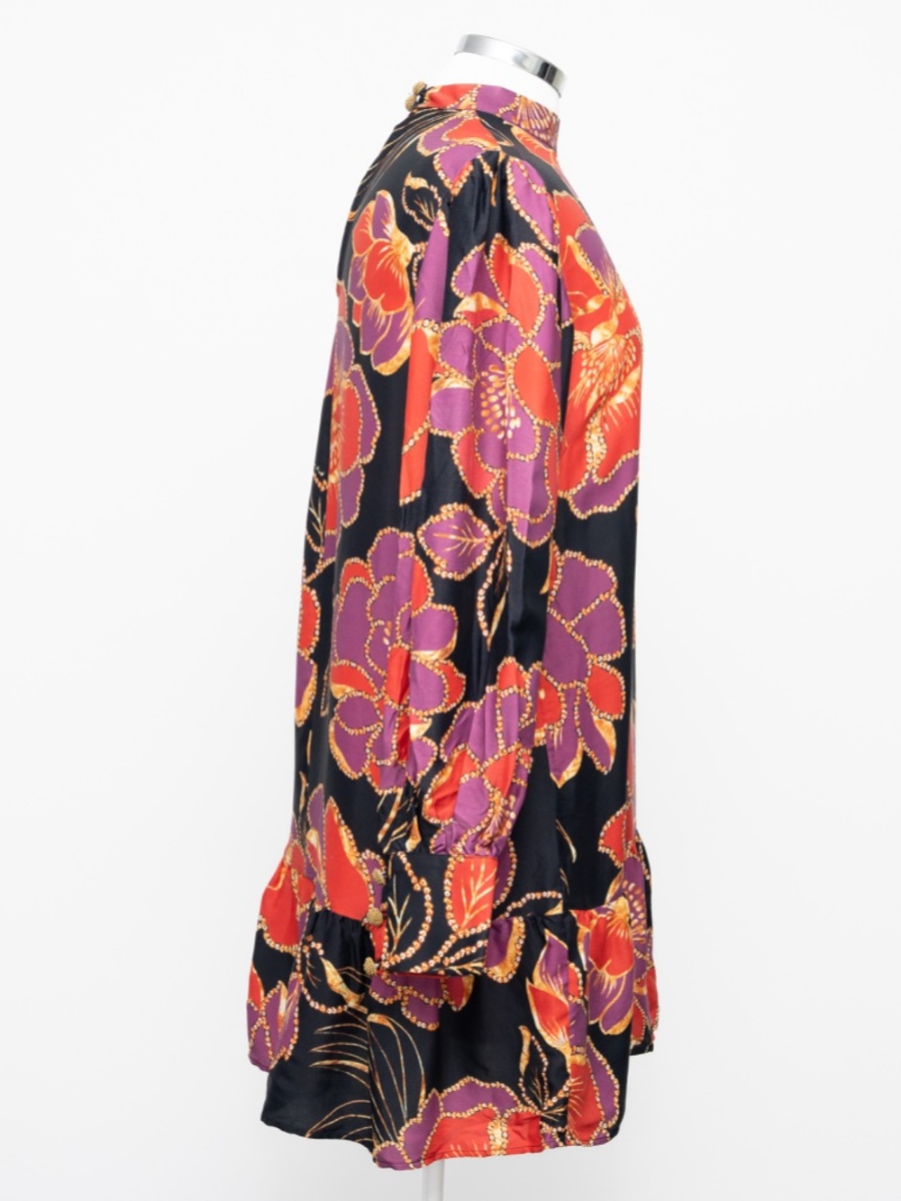 FARM Rio - Ruffled Floral-Print Crepe De Chine Mini Dress - Picture 2 of 11